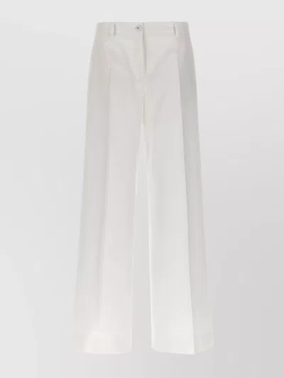 Dolce & Gabbana Flare Pants With Back Pockets And Wide Leg In White