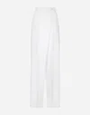 Dolce & Gabbana Flared Cotton Poplin Pants In White