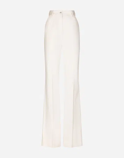 Dolce & Gabbana Flared Drill Pants In White