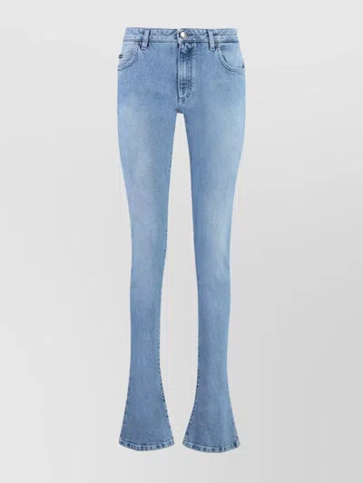 DOLCE & GABBANA FLARED FADED WASH DENIM TROUSERS WITH BELT LOOPS