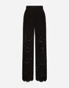 Dolce & Gabbana Women's Lace Wide-leg Trousers In Black