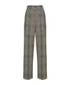 Dolce & Gabbana Check-pattern Virgin Wool Wide-leg Trousers In Gray