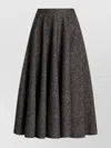 Dolce & Gabbana Midi Circle Skirt In A Dotted Wool Blend In Gray