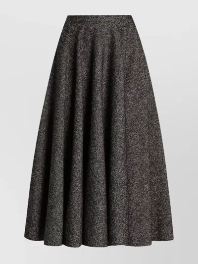 DOLCE & GABBANA FLARED HIGH-WAISTED WOOL MIDI SKIRT