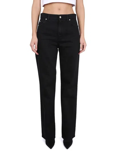 Dolce & Gabbana Flared Jeans With Ripped Details In Black
