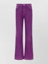 Dolce & Gabbana Flared Leg Trousers Rivet Accents In Purple