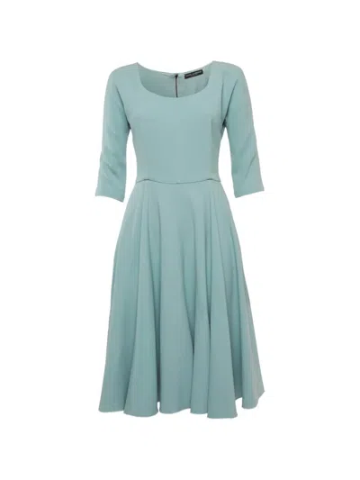 Pre-owned Dolce & Gabbana Flared Midi Dress In Blue