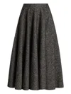 Dolce & Gabbana Midi Circle Skirt In A Dotted Wool Blend Dolce E Gabbana In Black