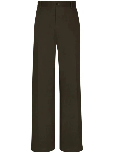 Dolce & Gabbana Flared Trousers In Brown