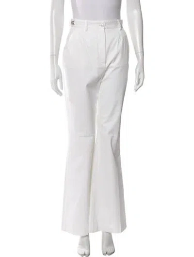 Pre-owned Dolce & Gabbana Flared Pants In White