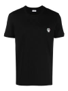 Dolce & Gabbana Tricolor Logo Stretch Cotton T-shirt In Black