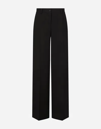 DOLCE & GABBANA FLARED WOOL GABARDINE PANTS