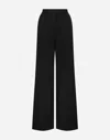 Dolce & Gabbana Two-way Stretch Wool Trousers In Black
