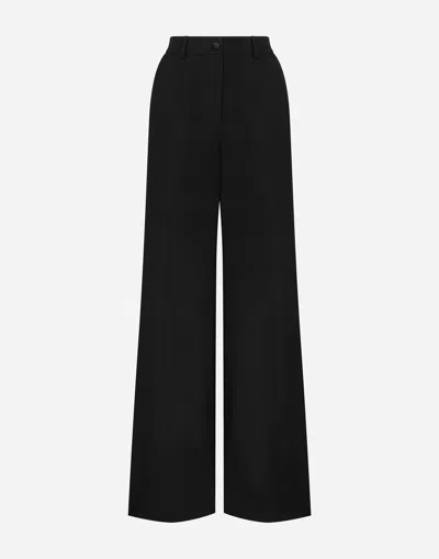 DOLCE & GABBANA FLARED WOOL GABARDINE PANTS