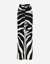 Dolce & Gabbana Flared Zebra-print Cady Pants In Multicolor