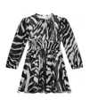 Dolce & Gabbana Short Zebra-print Chiffon Dress In Black