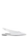 Dolce & Gabbana White Slingback Ballet Flats With Logo Detail In Leather Woman In White