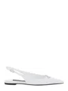 Dolce & Gabbana White Slingback Ballet Flats With Logo Detail In White