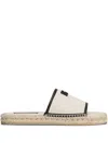 Dolce & Gabbana Logo-embroidered Canvas And Leather Espadrille Slides In White