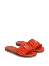 Dolce & Gabbana Flat Nappa-leather Slippers In Multi