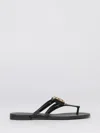 Dolce & Gabbana Women Black Thong Sandals With Logo Plaque On The Front In Rubber Woman In Black