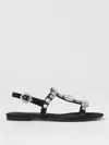 Dolce & Gabbana Black Sandals With Embroidered Stones Decorations In Satin Woman In Black