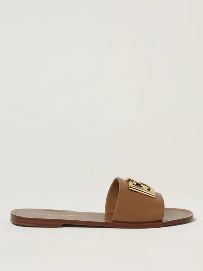 Dolce & Gabbana Flat Sandals  Woman Color Brown