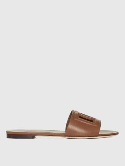 Dolce & Gabbana Flat Sandals  Woman Color Brown In Braun