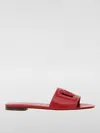 Dolce & Gabbana 'bianca' Leather Flat Sole Sandals In Fuchsia