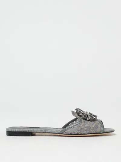 DOLCE & GABBANA FLAT SANDALS DOLCE & GABBANA WOMAN COLOR GREY,G61958020