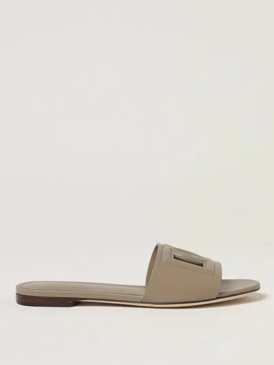 DOLCE & GABBANA FLAT SANDALS DOLCE & GABBANA WOMAN COLOR GREY,H14621020