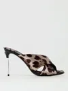 Dolce & Gabbana Keira Sandals In Satin With Spotted Print In Multicolor