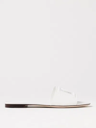 DOLCE & GABBANA FLAT SANDALS DOLCE & GABBANA WOMAN COLOR WHITE,G43160001