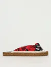 Dolce & Gabbana Floral Espadrille Slides In Red