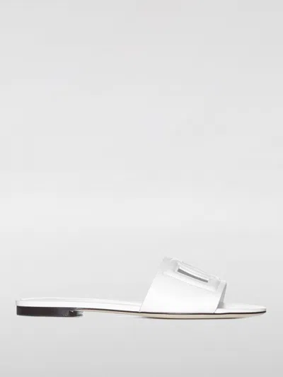DOLCE & GABBANA FLAT SANDALS DOLCE & GABBANA WOMAN COLOR WHITE,F74414001