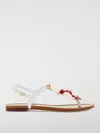 Dolce & Gabbana Nappa Flip Flops With Coral In Weiss