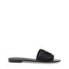 Dolce & Gabbana Dolce&gabbana Women Dg Logo Rubber Beachwear Sliders In Black