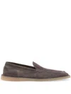 Dolce & Gabbana Logo Suede Loafers In Brown
