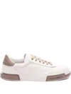 Dolce & Gabbana Portofino Yatch Sneakers In Calfskin Color White And Dove Grey In Bianco/tortora