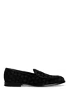 Dolce & Gabbana Grosgrain-bow Velvet Loafers In Black