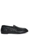 Dolce & Gabbana Slipper From The Dg Evening Line In Shiny Goatskin Woven In Black