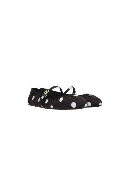 Dolce & Gabbana Ballerina Shoes In Black Polka Dots