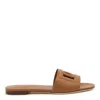 Dolce & Gabbana Dg Logo Leather Sandals In Brown