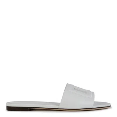 Dolce & Gabbana 5mm Leather-covered Heel Sandals With Calfskin Insole In White