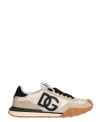 Dolce & Gabbana Dg Athletic Black Low Top Sneakers With Logo Patch On The Tongue And Maxi Logo On The Side In Suede  In Multi