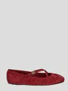 Dolce & Gabbana Ballerinas Satin Leather Sole In Rubino/rubino