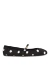Dolce & Gabbana Odette Polka-dot Satin Ballet Flats In White