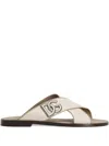 Dolce & Gabbana Dg Leather-trimmed Canvas Slides