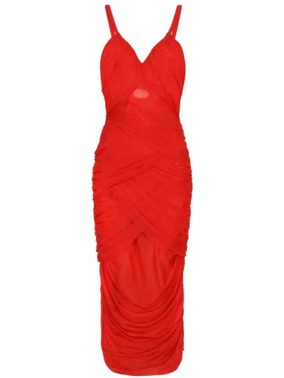 Dolce & Gabbana Red Draped Dress For Women