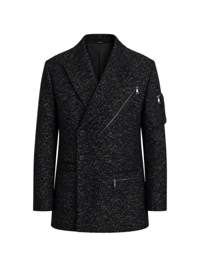 Dolce & Gabbana Wool Double Breasted Mens Coat Jacket In Black